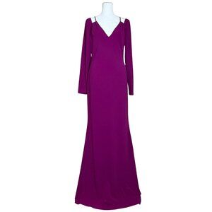 Badgley Mischka Size 6 Fuchsia Jersey Evening Gown